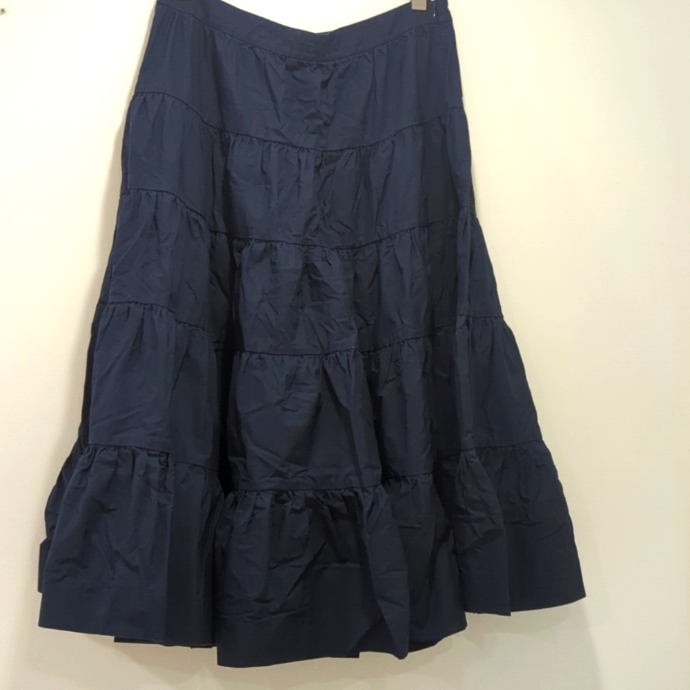 J. Crew Tiered Midi Skirt Navy sz 14